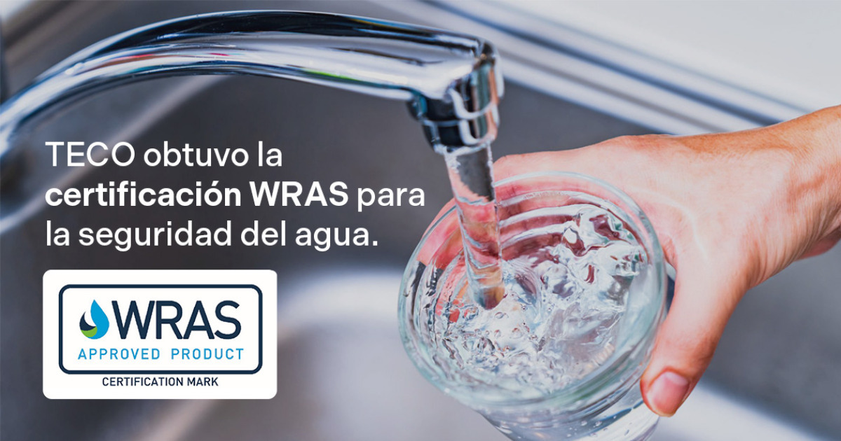 TECO obtuvo la certificación WRAS para la seguridad del agua.