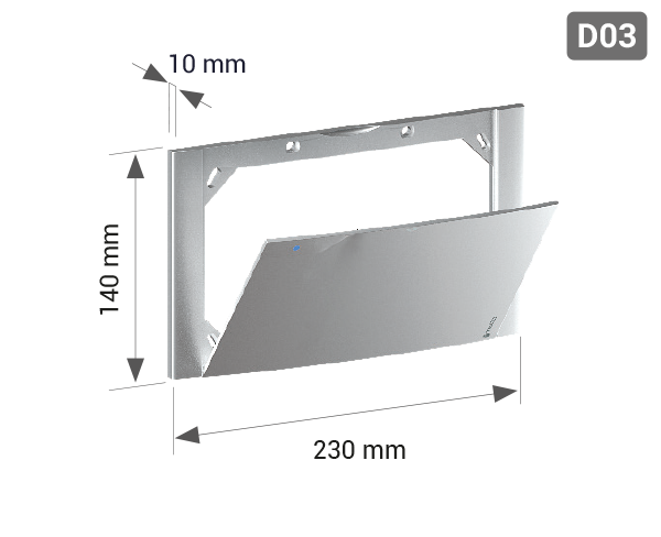 D03 Faceplate with magnetic door for K4.3 with 4+3 and 5+4 outlets 