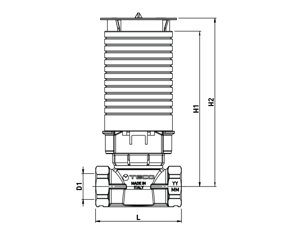 FLUSH-MOUNTING SHUT-OFF VALVE - STRAIGHT VERSION 2