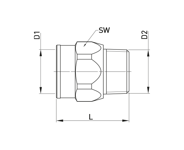 EXCESS FLOW SAFETY DEVICE FOR GAS SYSTEMS - GST® FITTING – FEMALE/MALE THREADED VERSION 1