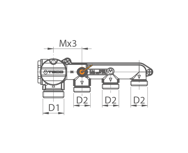  MANIFOLD - 3-PORT SINGLE SHUT-OFF GAS MANIFOLD 2