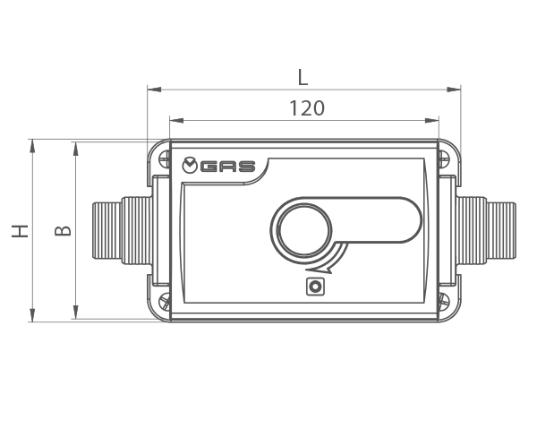 COCK - FLUSH-MOUNTING GAS SHUT-OFF COCK  WITH LEVER 1