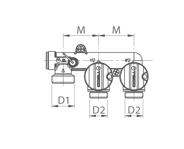 MANIFOLDS THAT CAN BE USED WITH THE METAL BOX - K2.2 MULTIPLE SHUT-OFF MANIFOLD    1