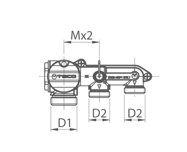 COLECTORES ACOPLABLES EN LA CAJA METÁLICA - K2.3 COLECTOR DE DISTRIBUCIÓN MONOCORTE X2 1