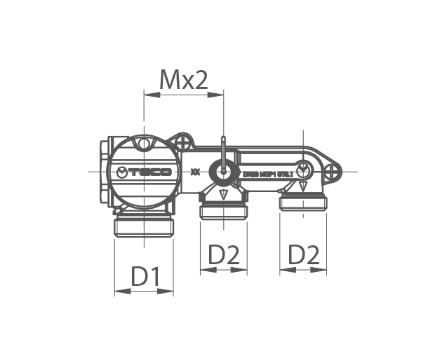 COLLETTORI ABBINABILI A SCATOLA METALLICA - K2.3 COLLETTORE DISTRIBUZIONE MONO-INTERCETTAZIONE X2 1