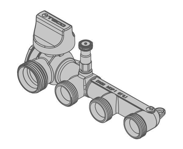 K2 VERTEILER KOMBINIERBAR MIT METALLGEHÄUSE EINZELABSPERRVERTEILER X3