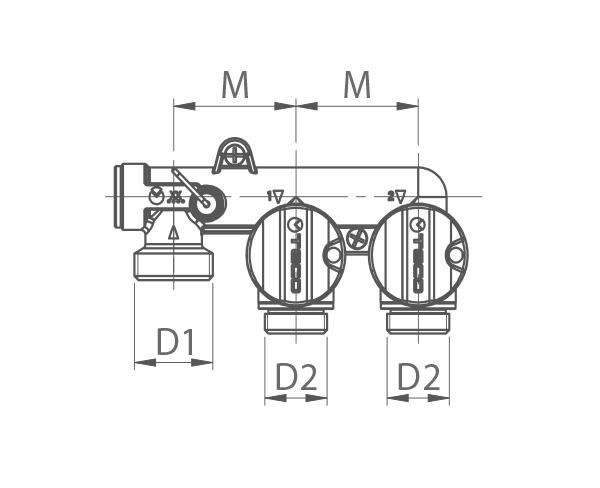 MANIFOLD - 2-PORT MULTIPLE SHUT-OFF GAS MANIFOLD 2