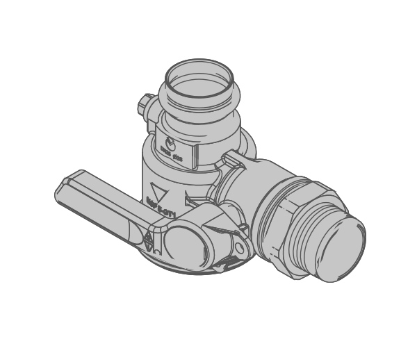 RIGHT-ANGLE VALVE FOR SINGLE-PIPE GAS METERS 90° SINGLE-PIECE VALVE INLET: R1