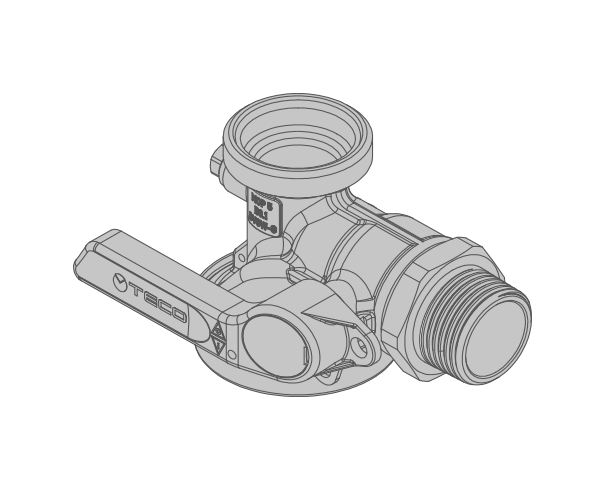 RIGHT-ANGLE VALVE FOR SINGLE-PIPE GAS METERS  90° THREADED VALVE WITH CONNECTION FOR DIN  3436  FITTINGS INLET: R1
