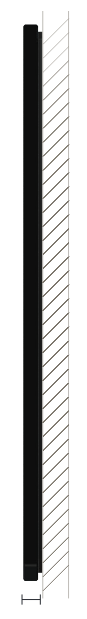 Side profile of a flush-mounted MATRIX faceplate