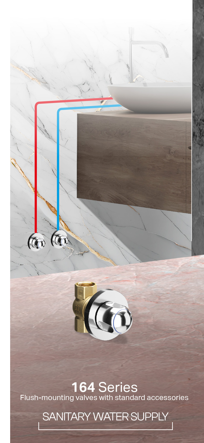 164 Series - Flush-mounting valves with accessories
