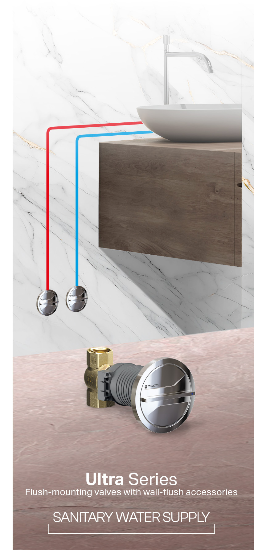 Ultra Series - Flush-mounting valves with wall-flush accessories