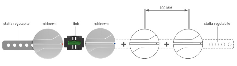 Kit di collegamento rubinetti di intercettazione